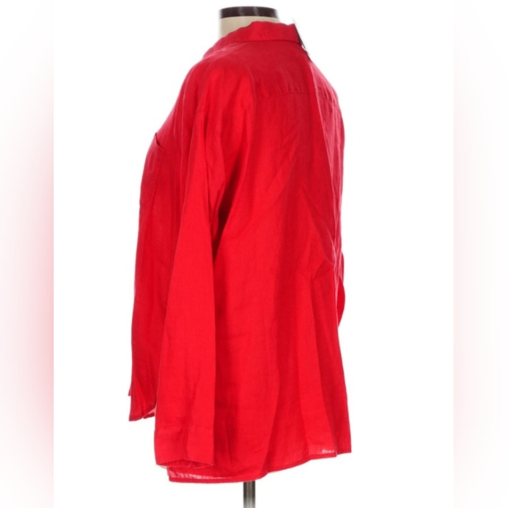 J Jill 100% Linen NEW Geranium Red Size Lp NWT - Picture 5 of 8